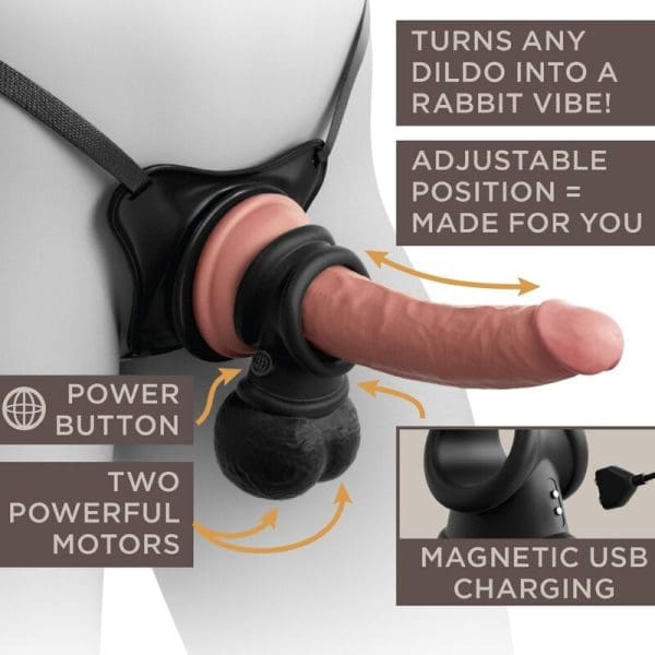 KING COCK - ELITE RING WITH TESTICLE VIBRATING SILICONE 7